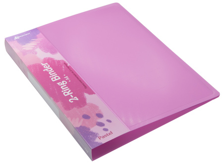 Папка на 2-х кольцах Бюрократ Pastel PAST0812/2RPINK A4 пластик 0.5мм кор.27мм торц.карм с бум. встав розовый