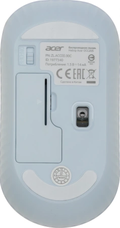 Клавиатура + мышь Acer OCC205 клав:белый/голубой мышь:белый/голубой USB беспроводная slim Multimedia (ZL.ACCEE.00C)