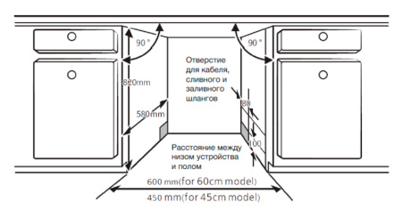 Посудомоечная машина встраив. Hyundai HBD 650 2100Вт полноразмерная