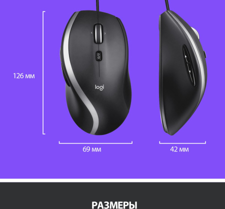 Мышь Logitech M500s черный/серебристый оптическая (4000dpi) USB (5but)