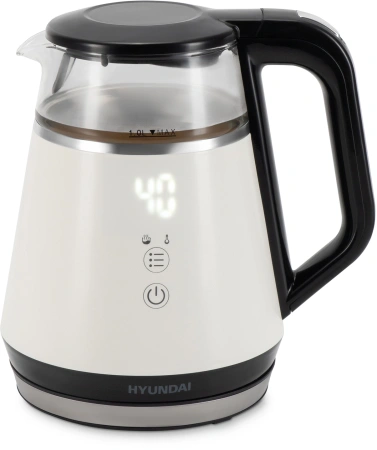 Чайник Hyundai HYK-G3013 1.7л. 2200Вт белый/черный (стекло)