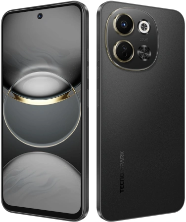 Смартфон Tecno Spark 30 5G 128Gb 6Gb черный моноблок 3G 4G 2Sim 6.67" 720x1600 Android 14 108Mpix 802.11 a/b/g/n/ac NFC GPS GSM900/1800 TouchSc Protect FM microSD max1024Gb