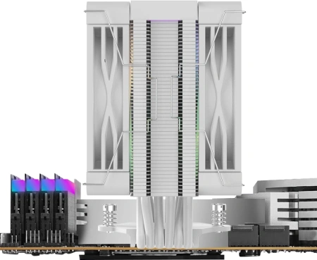 Устройство охлаждения(кулер) Bloody BD-AC230-ARGB1 ARGB Soc-AM5/AM4/1200/1700/1851 белый 4-pin 22-32dB Al+Cu LCD 230W 715gr Ret (BD-AC230-ARGB1-WH)