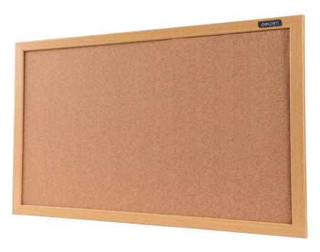 Доска пробковая Deli 8765 пробка желтый 90x120см деревянная рама