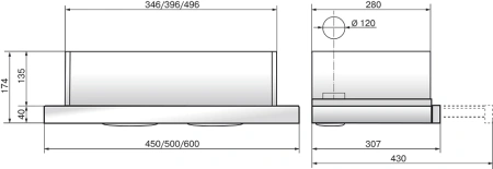 Вытяжка встраиваемая Elikor Интегра Glass 50Н-400-В2Д нержавеющая сталь/стекло белое управление: кнопочное (1 мотор)