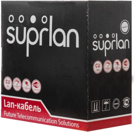 Кабель сетевой информационный Suprlan Standard 01-0320-1 кат.5E UTP 4 пары 24AWG LSZH универсальный 305м серый