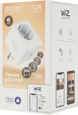 Умная розетка Gauss SP-10A EU Wi-Fi белый (5510122)