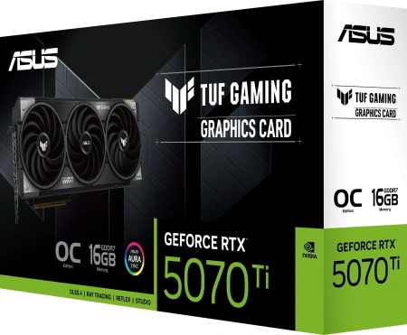 Видеокарта Asus PCI-E TUF-RTX5070TI-O16G-GAMING NVIDIA GeForce RTX 5070TI 16Gb 256bit GDDR7 2588/28000 HDMIx2 DPx3 HDCP Ret