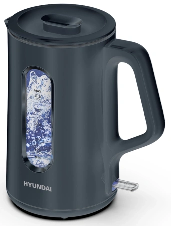 Чайник Hyundai HYK-G4508 1.5л. 1700Вт серый/прозрачный (стекло)
