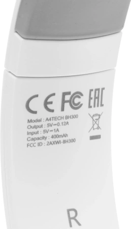 Наушники мониторные A4Tech 2Drumtek BH300 1м белый/серый беспроводные bluetooth оголовье (BH300 GRAYISH WHITE)