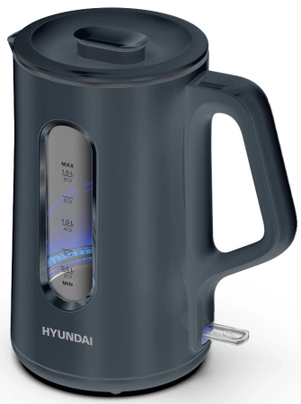 Чайник Hyundai HYK-G4508 1.5л. 1700Вт серый/прозрачный (стекло)