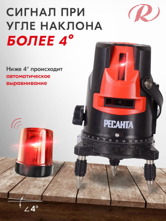 Нивелир лазерн. Ресанта ПЛ-3ШК 2кл.лаз. 635нм цв.луч. красный (61/10/525)
