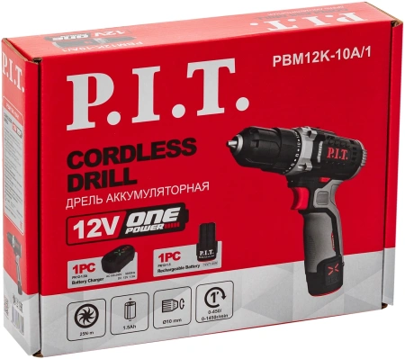 Дрель-шуруповерт P.I.T. PBM12K-10A/1 аккум. патрон:быстрозажимной
