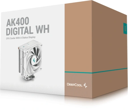 Устройство охлаждения(кулер) Deepcool AK400 Digital Wh Soc-AM5/AM4/1151/1200/1700 4-pin 28dB Al+Cu 2
