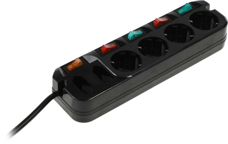 Сетевой удлинитель Most A16 3м (6 розеток) черный (пакет ПЭ)