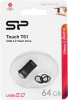 Флеш Диск Silicon Power 64Gb Touch T01 SP064GBUF2T01V1K USB2.0 черный/серебристый