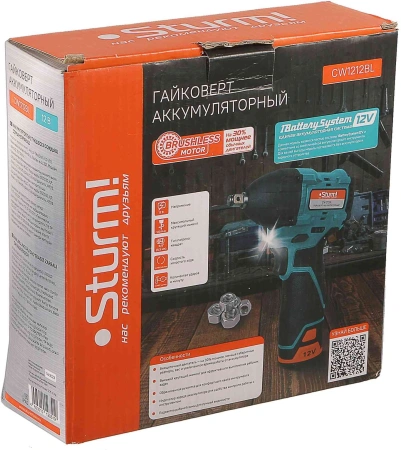 Гайковерт Sturm! CW1212BL аккум. патрон:квад.3/8"