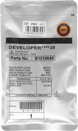 Девелопер Cet CET6794N (B1219645;B1219640) для Ricoh Aficio 1015/2015/1022/2022 MP1500/1600/2000/2001/2501/2500/2510 60000стр.
