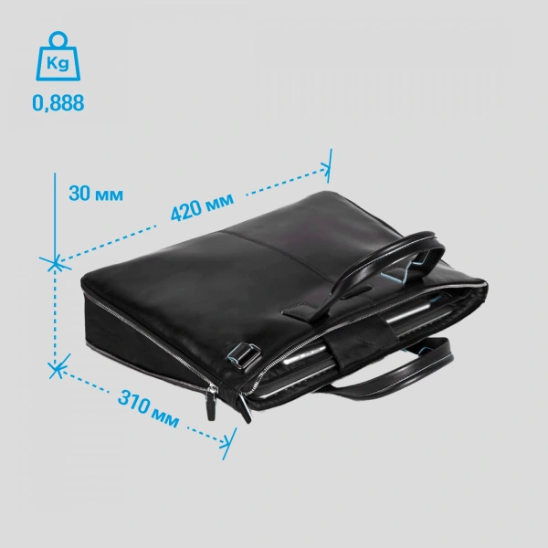 Сумка для ноутбука Piquadro Blue Square CA4021B2/N черный натур.кожа