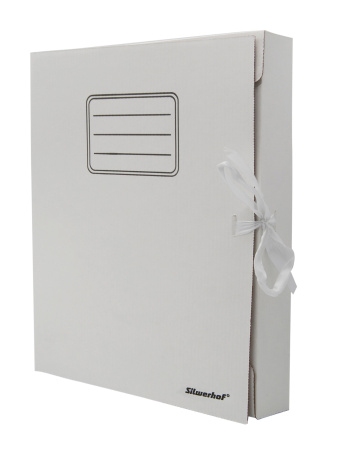 Папка архивная 2 завязки Silwerhof ПАЗ-45БЕЛЫЙ микрогофрокартон корешок 45мм A4 315x230x45мм белый