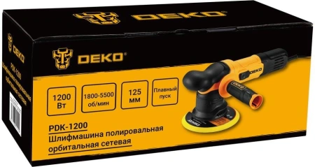 Полировальная машина Deko PDK-1200 1200Вт 5500об/мин рез.шпин.:M8 d=125мм (085-1064)