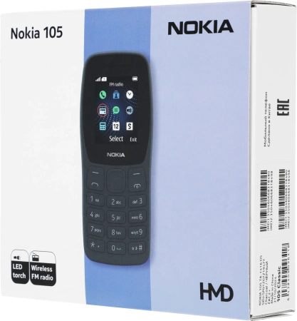 Мобильный телефон Nokia 105 Dual SIM TA-1416 темно-серый моноблок 2Sim 1.77" 120x160 Series 30+ GSM900/1800 Protect MP3 FM microSD