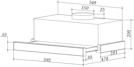 Вытяжка встраиваемая Weissgauff TEL 06 TC WH белый управление: сенсорное (1 мотор)