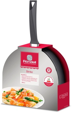 Сковорода ВОК (WOK) Rondell Strike RDA-1398 круглая 28см покрытие: Xylan Plus ручка несъемная (без крышки) серый