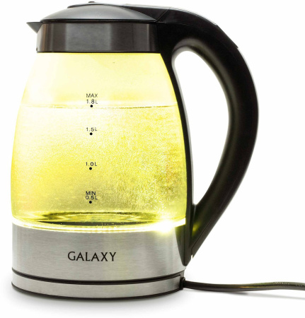 Чайник Galaxy Line GL 0556 1.8л. 2200Вт нержавеющая сталь/черный (стекло/металл/пластик)