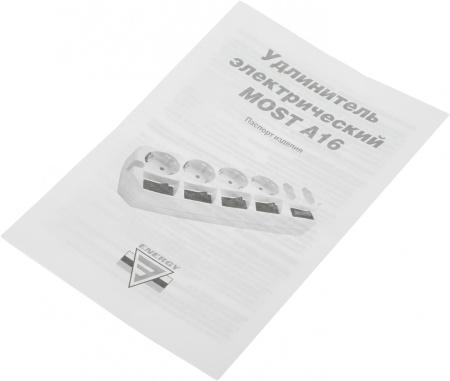 Сетевой удлинитель Most A16 3м (6 розеток) черный (пакет ПЭ)