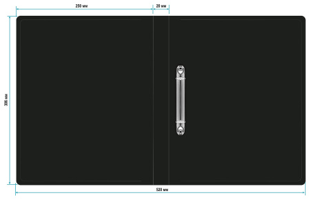 Папка на 2-х кольцах Buro -ECB413/2RBLACK A4 пластик 0.5мм черный