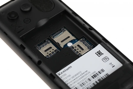 Мобильный телефон XENIUM X700 черный моноблок 2Sim 2.31" 240x320 Nucleus 0.3Mpix GSM900/1800 MP3 FM microSD max32Gb