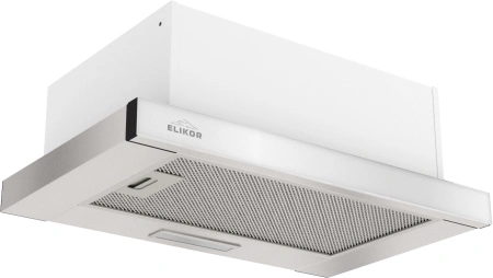 Вытяжка встраиваемая Elikor Интегра Glass 50Н-400-В2Д нержавеющая сталь/стекло белое управление: кнопочное (1 мотор)