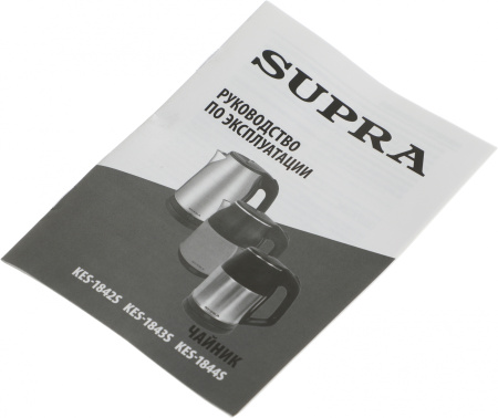 Чайник электрический Supra KES-1843S 1.8л. 1500Вт черный/белый (корпус: нержавеющая сталь)