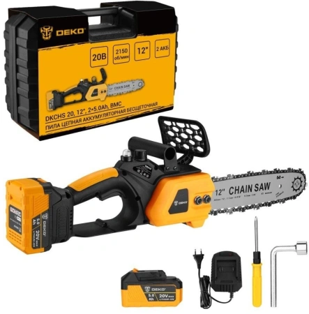 Цепная пила Deko DKCHS 20 дл.шины:12" (30cm) 2аккум. 5Ач ЗУ (083-2001)