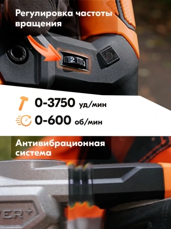 Перфоратор Вихрь П-2000к-м патрон:SDS-max уд.:13Дж 2000Вт (кейс в комплекте)