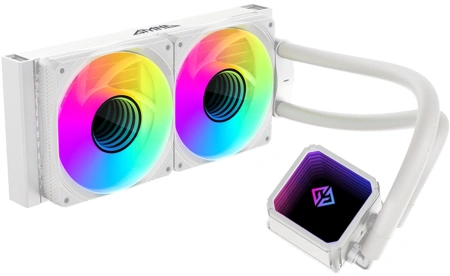 Система водяного охлаждения GMNG GG-LC240ARGB1 ARGB 120x120x25mm Soc-AM5/AM4/1151/1200/2066/1700 белый 4-pin 22-35dB Al+Cu 260W 1200gr Ret (GG-LC240ARGB1-WH)