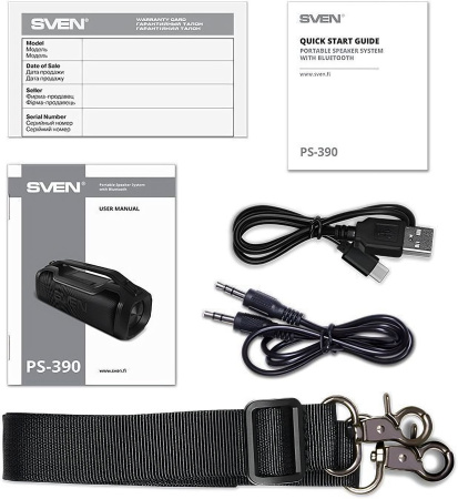 Колонка порт. Sven PS-390 черный 50W 2.0 BT/3.5Jack/USB 10м 3600mAh (SV-021306)