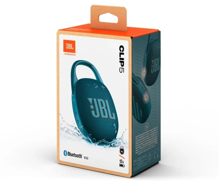 Колонка порт. JBL Clip 5 синий 7W Mono BT 1400mAh (JBLCLIP5BLU)