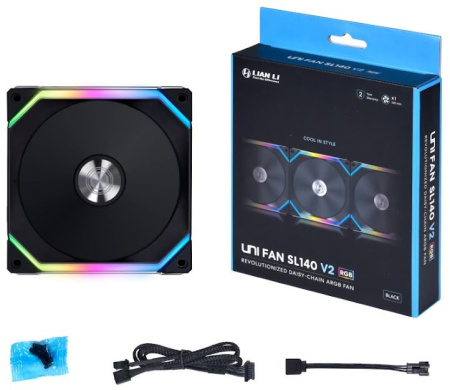 Вентилятор Lian-Li SL V2 140 Black 140x140x25 4-pin 29dB LED Ret