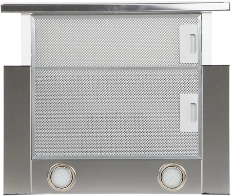 Вытяжка встраиваемая Elikor Интегра Glass 50Н-400-В2Д нержавеющая сталь/стекло белое управление: кнопочное (1 мотор)