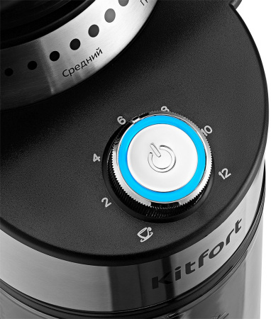 Кофемолка Kitfort КТ-770 150Вт сист.помол.:жернова вместим.:160гр нержавеющая сталь