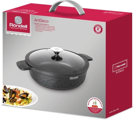 Сотейник Rondell ArtDeco RDA-1255 d=28см (с крышкой) черный