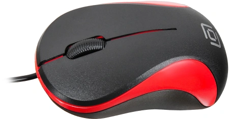 Мышь Оклик 115S черный/красный оптическая (1200dpi) USB для ноутбука (3but)