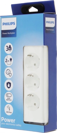 Сетевой фильтр Philips CHP2135WA/51 2м (3 розетки) белый (коробка)