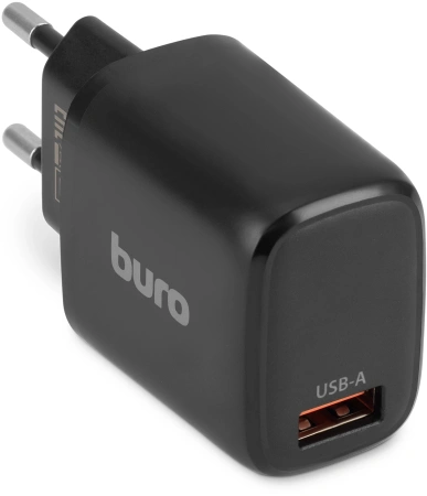 Сетевое зар./устр. Buro BUWG1 18W 3A (QC) USB-A универсальное черный (BUWG18P100BK)