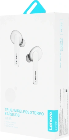 Гарнитура внутриканальные Lenovo HT28 белый беспроводные bluetooth в ушной раковине (УТ000023560)