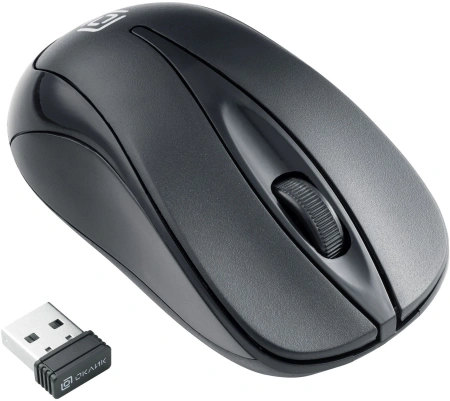 Мышь Оклик 675MW черный оптическая (1200dpi) беспроводная USB для ноутбука (3but)