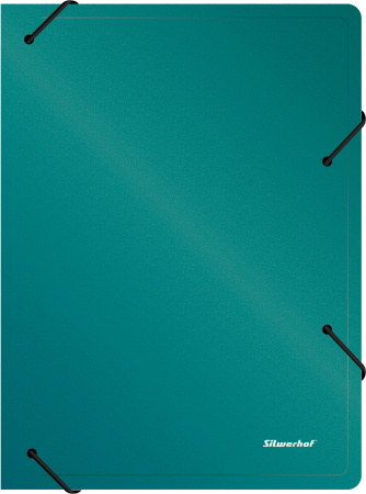Папка архивная на резинке Silwerhof Perlen 311915-75 полипропилен 1мм корешок 100мм A4 зеленый металлик