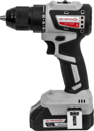 Дрель-шуруповерт Интерскол ДАУ-13/18В 50 аккум. патрон:быстрозажимной (кейс в комплекте) (802.2.2.70